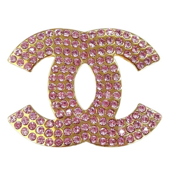 Chanel CC Brooch Pin Rhinestone Gold 02P 166589 - Picture 1 of 4